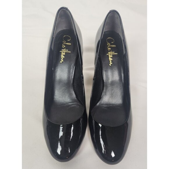 Cole Haan Women's Sz. 7B Black Patent Leather Round Toe Pumps - Picture 2 of 8